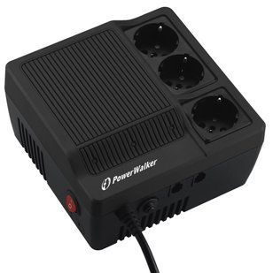 PowerWalker 10120300 &mdash; Стабилизатор напряжения 600VA/360W AVR 3x Schuko 1-29565 фото