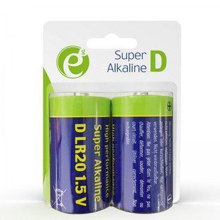 EnerGenie EG-BA-LR20-01 &mdash; Батарейки лужні LR20/Тип D (2 шт.), блістер 1-23184 фото