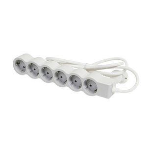 Legrand 694572 &mdash; Подовжувач Стандарт 6х2К+З розеток, 16 А, кабель 5 м, білий/сірий 1-26638 фото