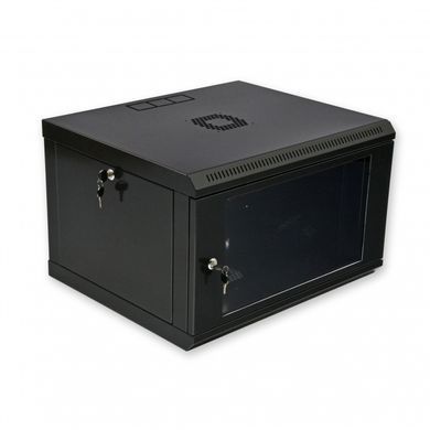 Серверна шафа CMS UA-MGSWL65B &mdash; Серверна шафа настінна 19", 6U, 600х500х373 мм, економ, акрилове скло, розбірна 63212 фото