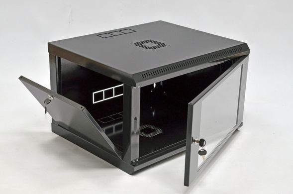 Серверна шафа CMS UA-MGSWL65B &mdash; Серверна шафа настінна 19", 6U, 600х500х373 мм, економ, акрилове скло, розбірна 63212 фото