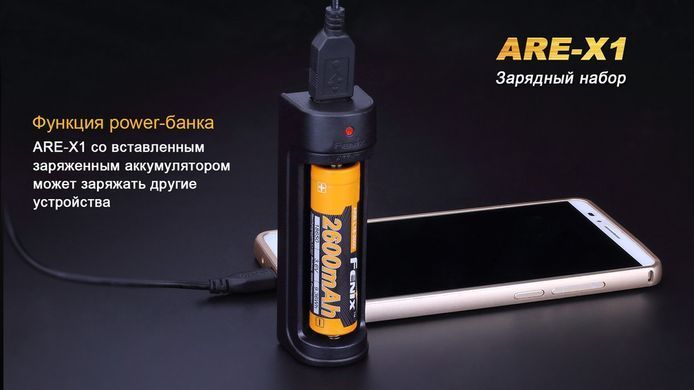 Fenix ARE-X12016 &mdash; Зарядний пристрій ARE-X1 + акумулятор Fenix 2600 mAh 1-39805 фото