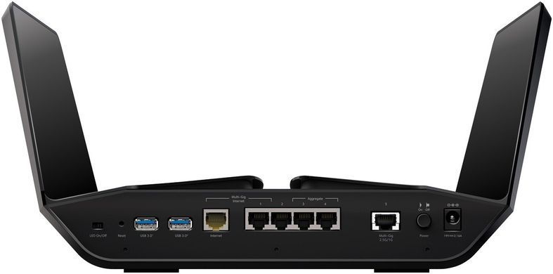 Роутер Netgear RAX200-100EUS &mdash; Маршрутизатор AX11000 Wi-Fi 6 4xGE LAN 1x2.5GE WAN 2xUSB 3.0 6х зовнішніх антени 1-7593 фото