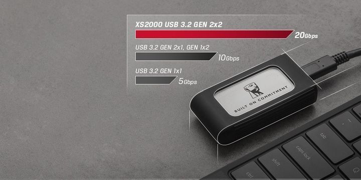 Kingston SXS2000/500GA &mdash; SSD накопитель внешний 500 ГБ, USB-C, 3D NAND, IP55, серебристый 1-62980 фото