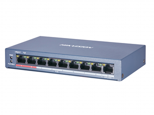 Сетевой коммутатор Hikvision DS-3E0109P-E/M(B) &mdash; Коммутатор неуправляемый 8x10/100 Base-Tx 1.8 Гбит/с PoE 65 Вт 705263 фото