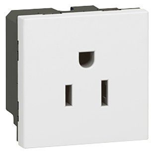 Legrand 77504 &mdash; Розетка Mosaic 2К+З американський стандарт, 2 м, IP41, біла 1-26680 фото
