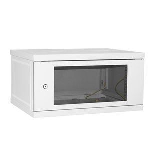 Телекомунікаційна шафа настінна Ipcom СН-6U-06-06-ДС-1, 19", 6U, 600х600 зі скляними дверцятами 694169 фото