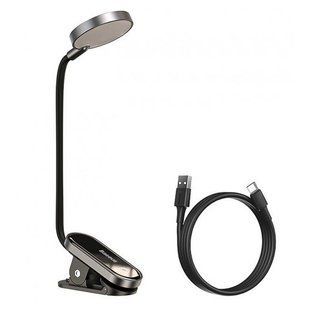 Baseus Comfort Reading Mini Clip Lamp DGRAD-0G &mdash; Настільна лампа з кліпсою та кабелем, 4000 К, 3 Вт, сіра 1-36456 фото