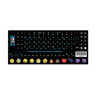 SampleZone SZ-BK-BS &mdash; Наклейка на клавіатуру SampleZone непрозора чорна, біло-синя (SZ-BK-BS) SZ-BK-BS 1-75179 фото