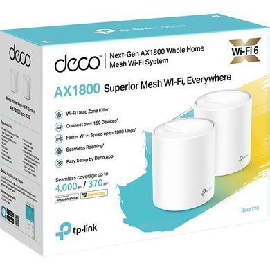 Роутер TP-Link DECO-X20-2-PACK (2 устройства) &mdash; Wi-Fi Mesh система 802.11x 1xGE LAN 1xGE WAN MU-MIMO OFDMA 1-6855 фото