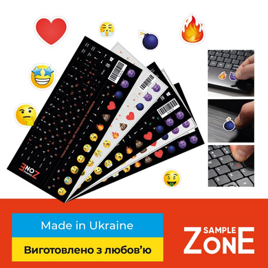 SampleZone SZ-BK-BS &mdash; Наклейка на клавіатуру SampleZone непрозора чорна, біло-синя (SZ-BK-BS) SZ-BK-BS 1-75179 фото