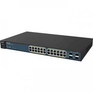 Сетевой коммутатор EnGenius 1402A0194301 &mdash; Коммутатор управляемый L2+ 24xGbE 4xSFP PoE 185 Вт 1-15805 фото