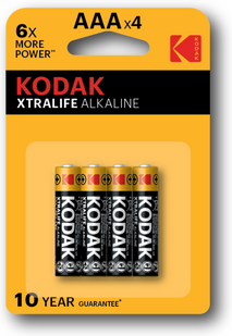 Kodak XtraLife Alkaline LR03 BL (30951990) &mdash; Батарейки лужні ААА (LR03), 4 шт., блістер 1-31615 фото