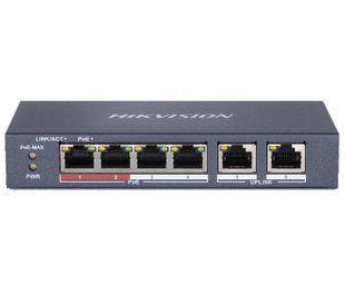 Мережевий комутатор Hikvision DS-3E0106P-E/M &mdash; Комутатор некерований 4-канальний Ethernet PoE 1-4913 фото