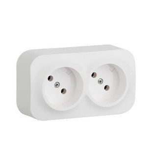 Legrand 782431 &mdash; Розетка Forix 2К німецький стандарт 45 &deg;, 2 п, гвинтові клеми, IP20, біла 1-26758 фото