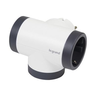Legrand 694521 &mdash; Блок ПРЕМИУМ поворотный 3х2К+З боковые розетки, белый/черный 1-26609 фото