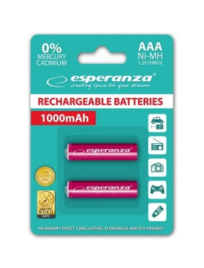 Esperanza EZA101R &mdash; Акумулятор AAA 1000 mAh Ni-MH 2шт 1-15262 фото