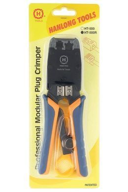 Hanlong HT-500R &mdash; Кримпер для коннекторов RJ-45, RJ-12, RJ-11, с храповым механизмом 1-77088 фото