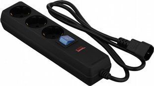 2E 2E-U03C14M1BK &mdash; power strip 3xType F, 1xC14, 3x1mm sq, 10A, 1m, black 1-72432 фото