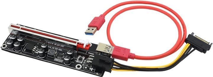 Dynamode RX-riser 009S Plus &mdash; Райзер 6 Pin to SATA, PCI-E 1х to 16x, USB3.0 кабель 60 см 1-48018 фото