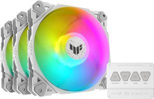 Asus TUF Gaming TF120 ARGB Fan &mdash; Triple Fan Kit with ARGB Controller White &mdash; Корпусні вентилятори 120мм, 1900rpm, PWM, 29dBa, ARGB, 3 шт. (90DA0033-B09030) 1-30291 фото