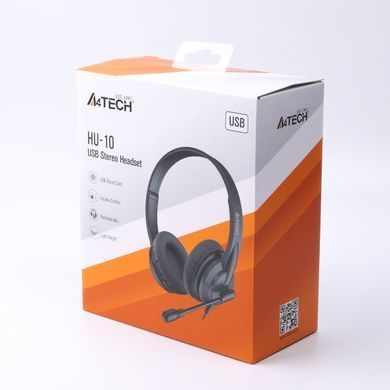 A4Tech HU-10 (Black) &mdash; Наушники с микрофоном и регулировкой звука, DSP, USB, черные 1-24368 фото