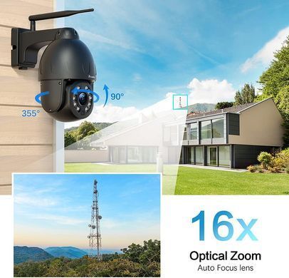 IP камера відеоспостереження Ctronics 500 PTZ 16x &mdash; Вулична камера відеоспостереження 5 МП PTZ з 16x зумом (Б/В) 9-14698 фото