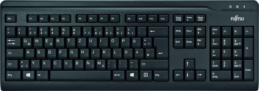 Fujitsu KB410 USB Black RU/US (S26381-K511-L419) &mdash; Клавіатура дротова USB 104 кл. ENG/RU 1-30242 фото