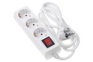 Сетевой фильтр 3хSchuko с выключателем 3G1.5 1.8 м белый 2E Accessories 2E-U03ESM1.8 693205 фото