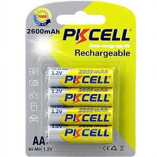 PkCell AA2600-4B RTU &mdash; Акумулятор AA 2600mAh, 1.2V Ni-MH, RTU rechargeable battery, PKCELL, 4pcs/card 1-60408 фото