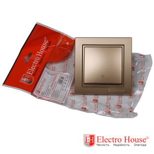 Выключатель 1-клавишный 16А 250В IP22 ElectroHouse Enzo EH-2186-LG золотистый 672954 фото