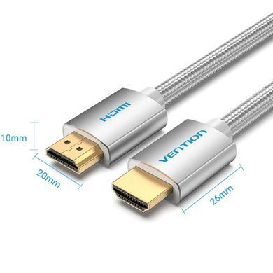 Vention AABIL &mdash; Кабель HDMI M-M,10.0 м, V2.0, 4K 60Гц, обплетення, Silver Metal Type Vention 1-60259 фото