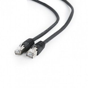 Патч корд литой, FTP, cat.6, 50u "штекер с защелкой", 1 м, черный Cablexpert PP6-1M/BK 695293 фото