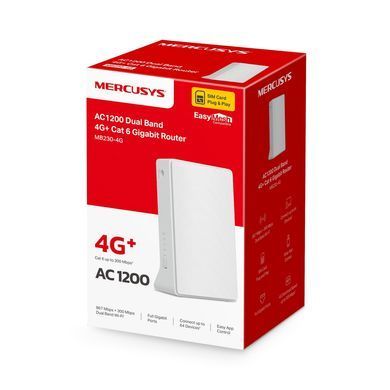 Роутер Mercusys MB230-4G &mdash; Мобільний бездротовий маршрутизатор 4G LTE Cat 6, Wi-Fi 5, AC1200, 2.4/5 ГГц, 2хGE, SIM-карта 1-63854 фото