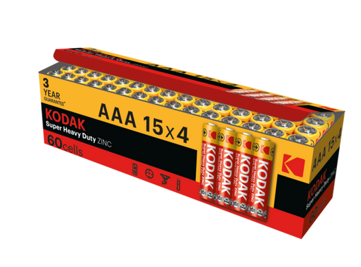 Kodak Extra Heavy Duty R3 AAA BL (30411715/B) &mdash; Батарейки сольові AAA (R03), 4 шт., коробка 1-31629 фото