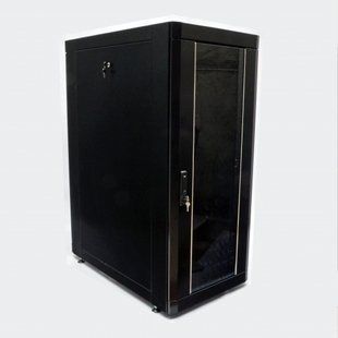 Серверна шафа CMS UA-MGSE24610MB &mdash; Серверна шафа підлогова, 19", 24U, 610х1055 мм, посилена, скляні двері, розбірна 64912 фото