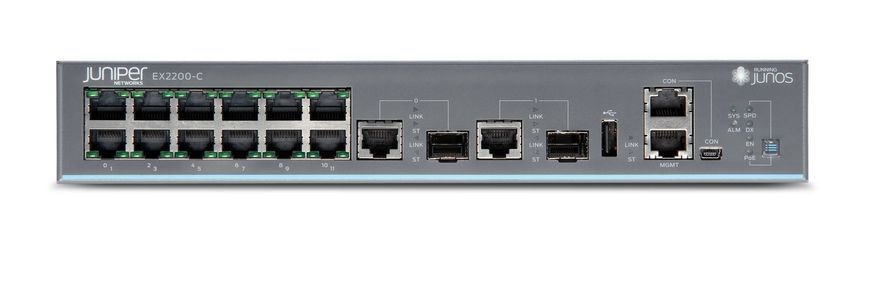 Сетевой коммутатор Juniper EX2200-C-12T-2G &mdash; Коммутатор управляемый стекируемый L3 Gigabit Ethernet 994515 фото