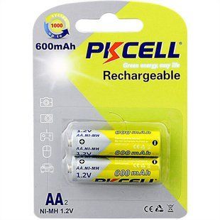 PkCell AA600-2B &mdash; Акумулятор AA 600mAh, 1.2V Ni-MH, rechargeable battery, PKCELL, 2pcs/card 1-60418 фото