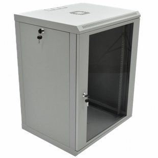 Серверна шафа CMS UA-MGSW1L186G &mdash; Шафа 19", 18U, 600x600x907 мм (ШxГxВ), L-type, економ, акрилове скло, сіра 1-63862 фото