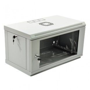 Серверный шкаф CMS UA-MGSW1L64G &mdash; Шкаф 19", 6U, 600x400x373 мм (ШxГxВ), L-type, эконом, акриловое стекло, серый 1-63864 фото
