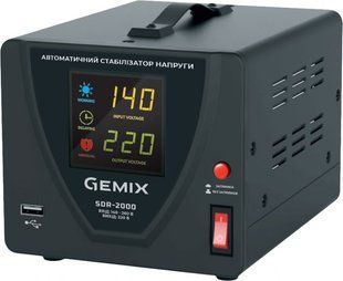 Gemix SDR2000.1400W &mdash; Стабілізатор напруги 2000 ВА 1400 Вт 2x Schuko 1-29570 фото