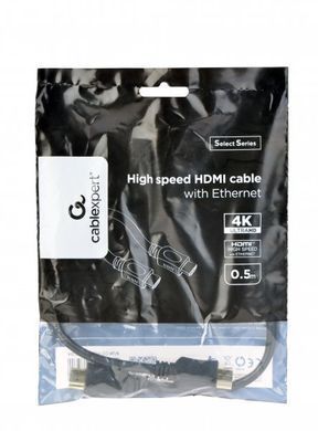 Cablexpert CC-HDMI4L-0.5M &mdash; Кабель HDMI V.2.0, 4К 60 Гц, позолоченные коннекторы, 0.5 м 1-23940 фото