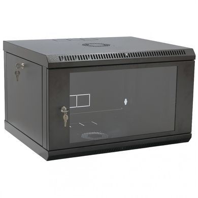 Серверный шкаф CMS UA-MGSW1L64B &mdash; Шкаф 19", 6U, 600x400x373 мм (ШхГхВ), L-type, акриловое стекло, черный 1-58407 фото