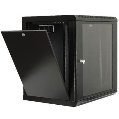 Серверный шкаф CMS UA-MGSW1L155B &mdash; Шкаф 19", 15U, 600x500x773 мм (ШхГхВ), L-type, акриловое стекло, черный 1-58408 фото