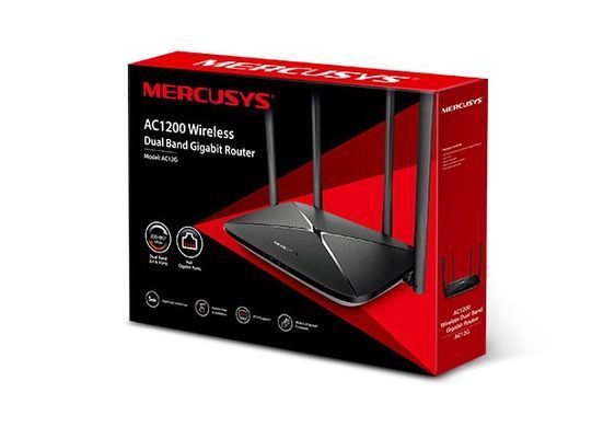 Роутер Mercusys AC12G &mdash; Маршрутизатор 802.11n 2.4/5 ГГц 300/600 Мбіт/с 3xGigabit Ethernet LAN 1xGigabit Ethernet WAN 4 зовнішні антени 702960 фото